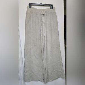 Forever 21 Ribbed Knit Wide Leg Pants/ Trousers in Heather Gray XL